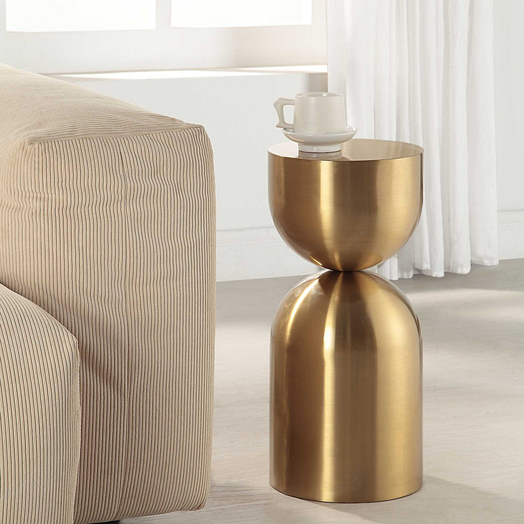 American Home Furniture Uttermost Golden Vessel Modern Accent Table