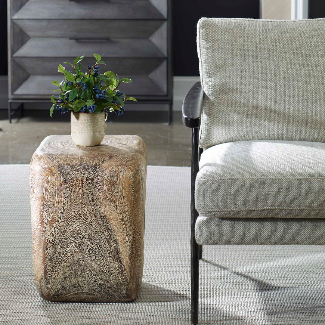 American Home Furniture Uttermost Loophole Bleached Wash Accent Stool