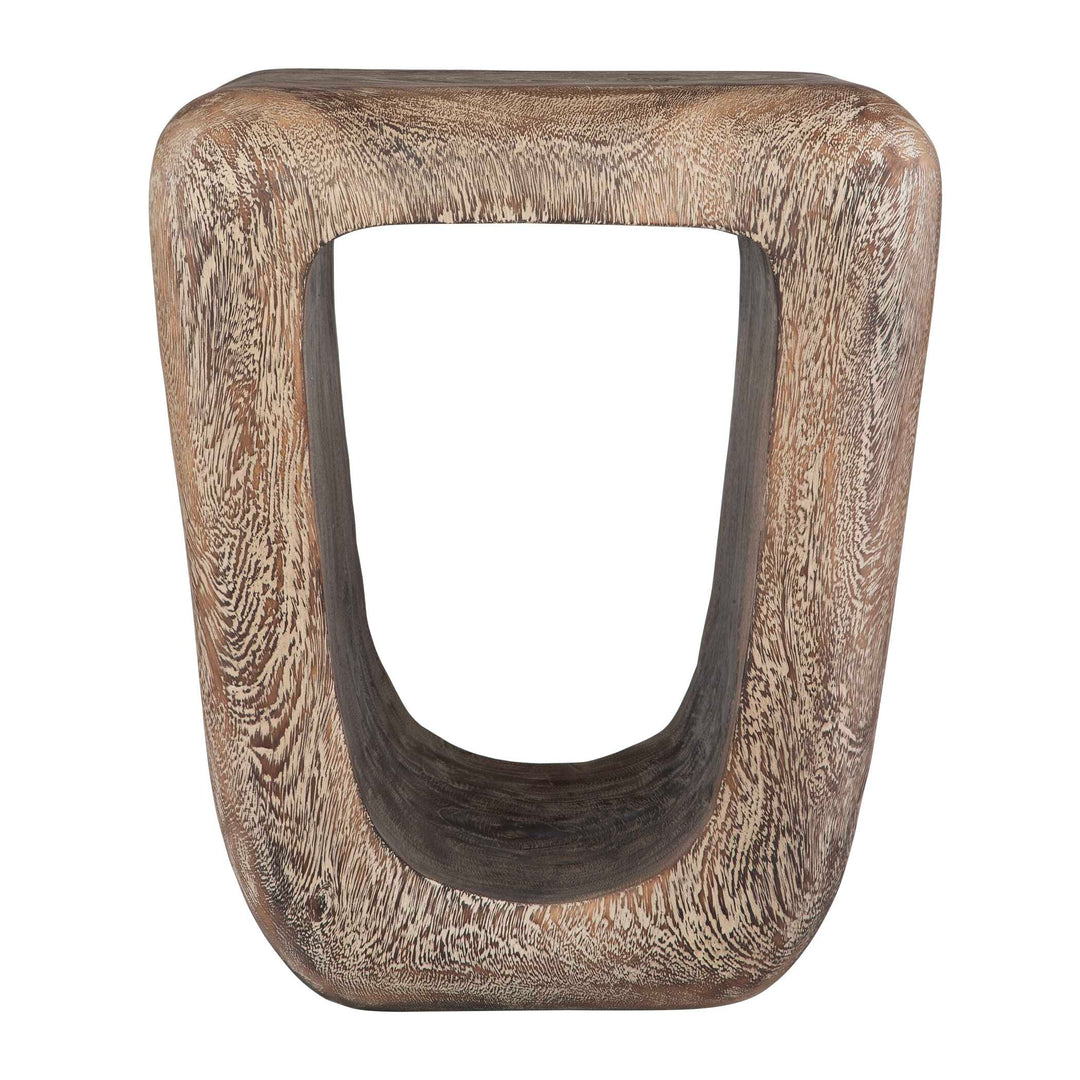 American Home Furniture Uttermost Loophole Bleached Wash Accent Stool