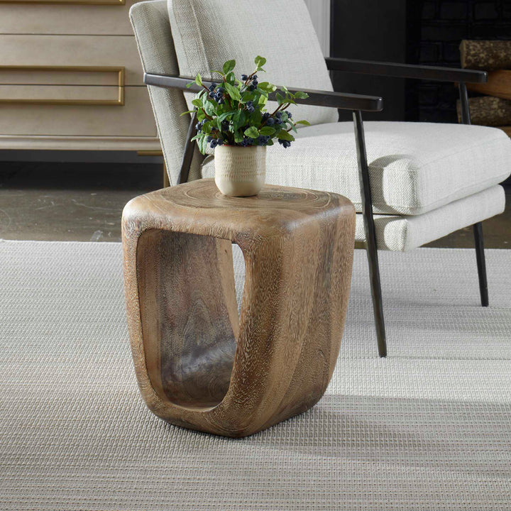 American Home Furniture Uttermost Loophole Bleached Wash Accent Stool