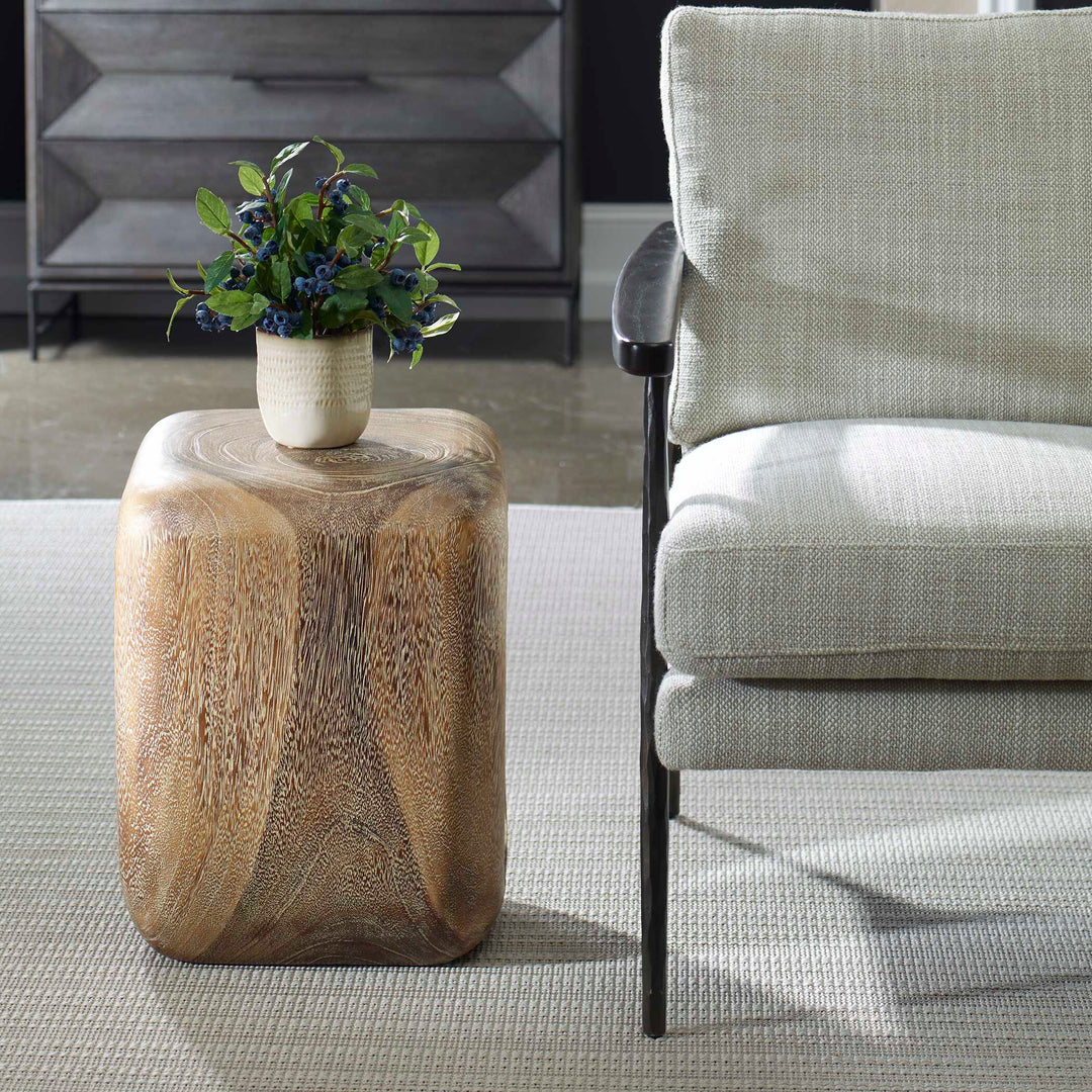 American Home Furniture Uttermost Loophole Bleached Wash Accent Stool