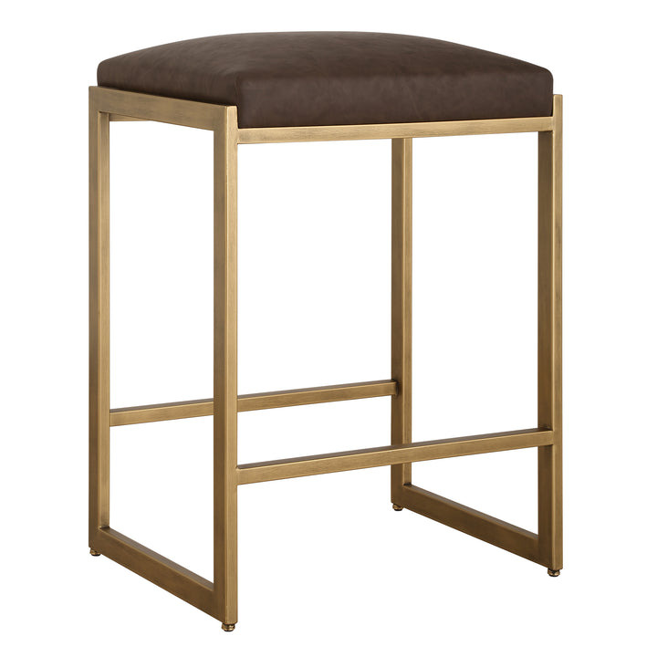 American Home Furniture | Uttermost - Atticus Gold Counter Stool