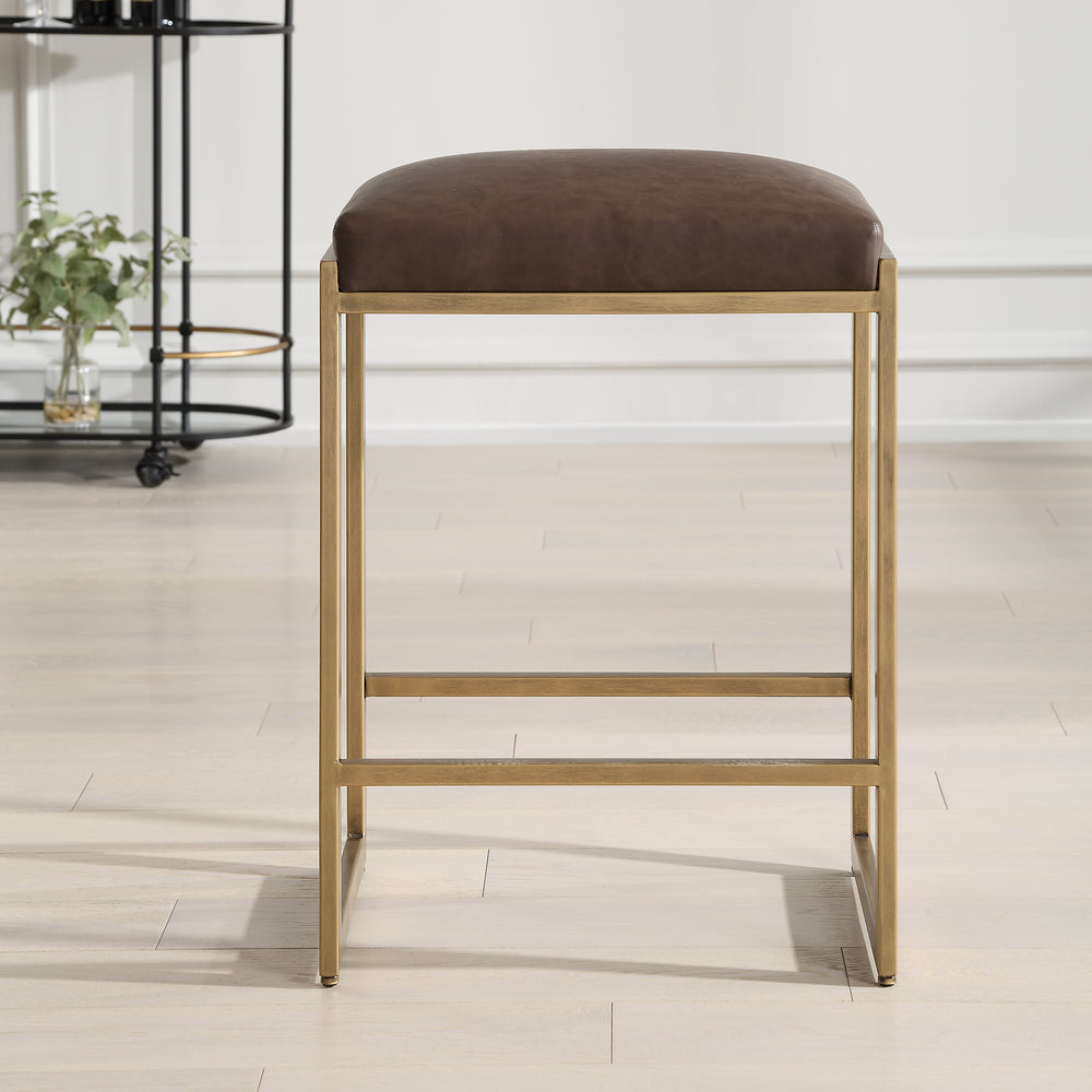 American Home Furniture | Uttermost - Atticus Gold Counter Stool