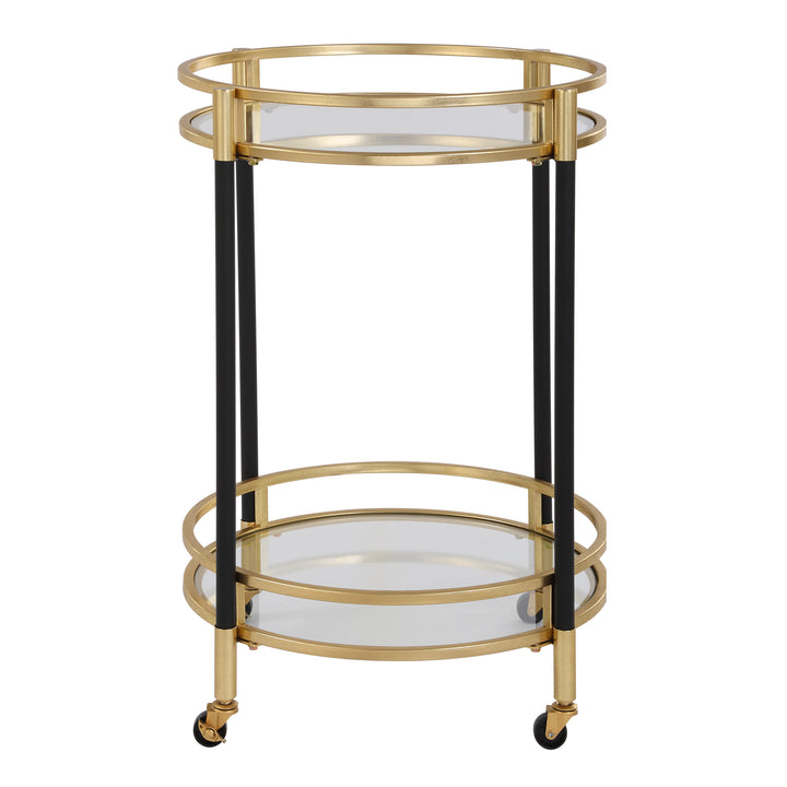 American Home Furniture | Uttermost - Dolly Round Bar Cart