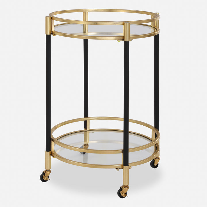 American Home Furniture | Uttermost - Dolly Round Bar Cart