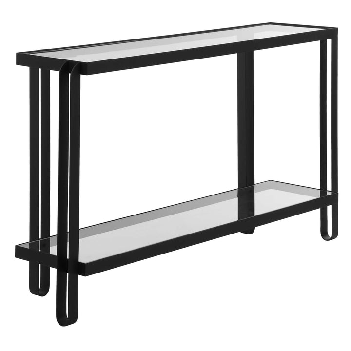 American Home Furniture Uttermost Shadow Black Iron Console Table