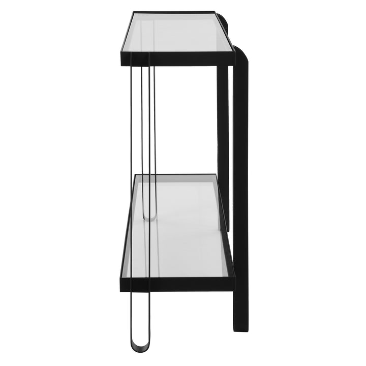 American Home Furniture | Uttermost - Shadow Black Iron Console Table