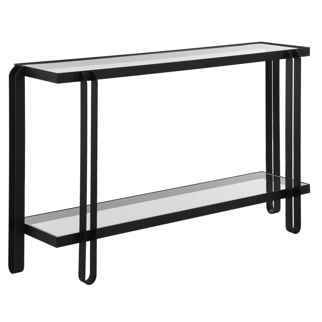 American Home Furniture Uttermost Shadow Black Iron Console Table