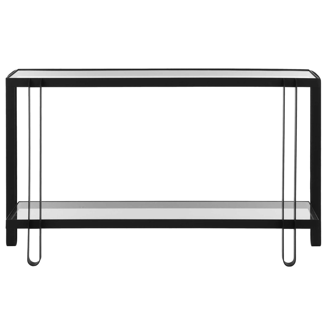 American Home Furniture Uttermost Shadow Black Iron Console Table