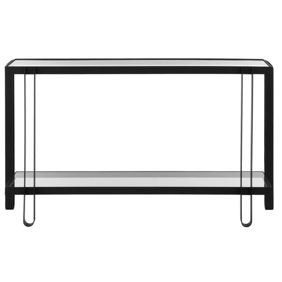 American Home Furniture | Uttermost - Shadow Black Iron Console Table