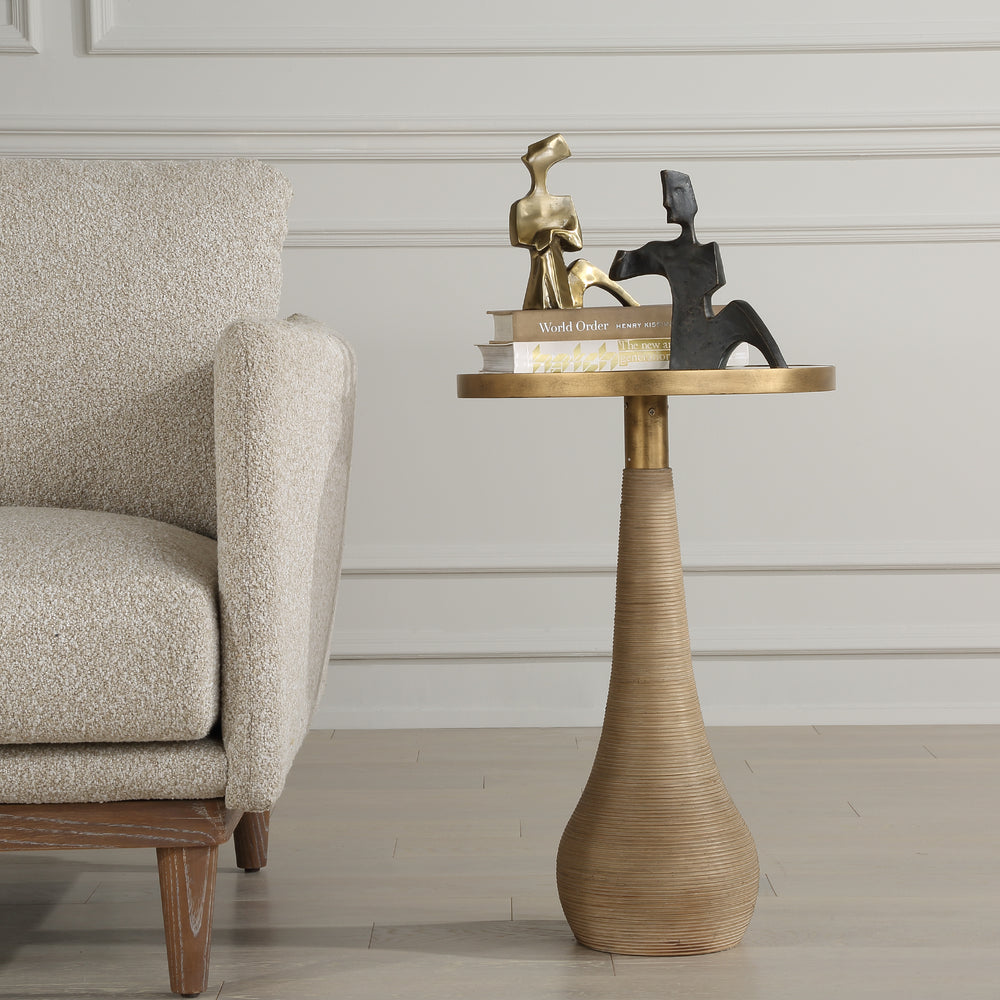 American Home Furniture | Uttermost - Terra Brass Accent Table