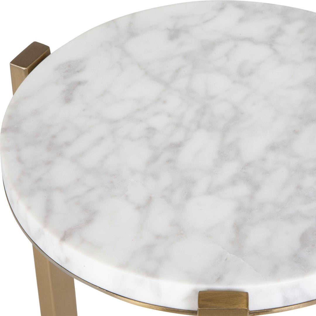 American Home Furniture Uttermost Pietra Carrara Marble Drink Table