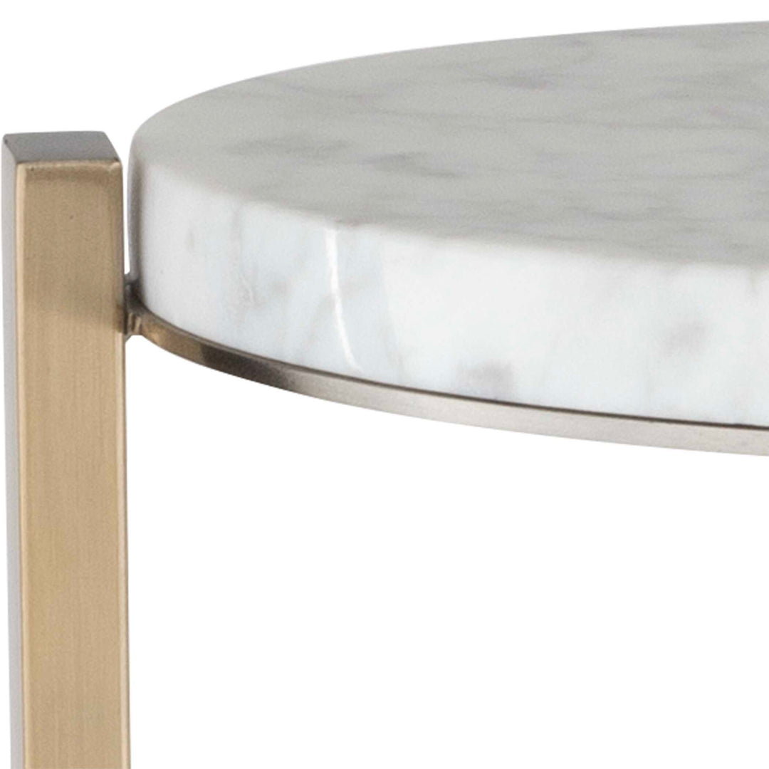 American Home Furniture Uttermost Pietra Carrara Marble Drink Table