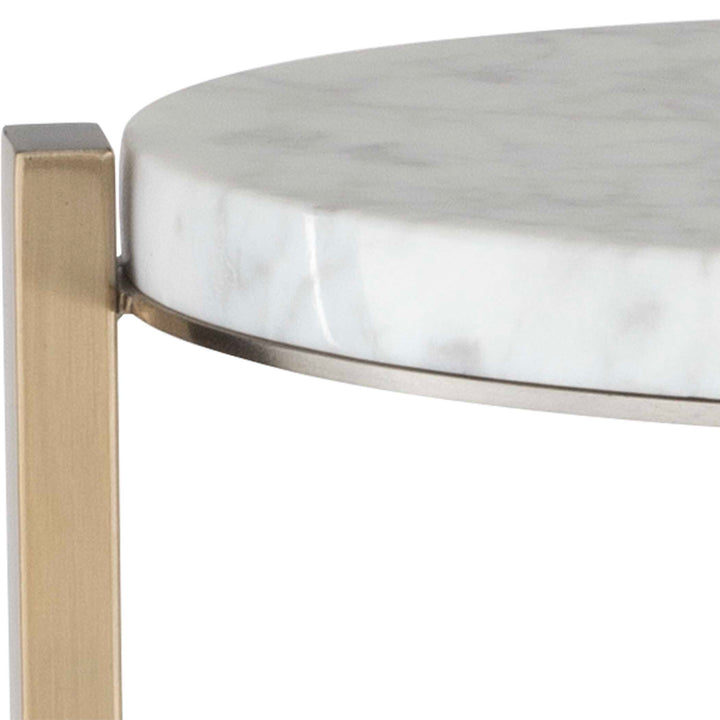 American Home Furniture Uttermost Pietra Carrara Marble Drink Table