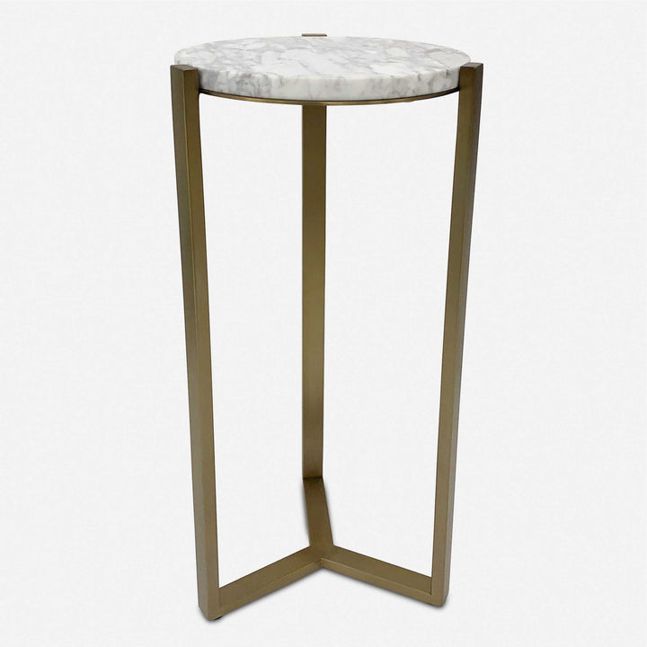 American Home Furniture Uttermost Pietra Carrara Marble Drink Table