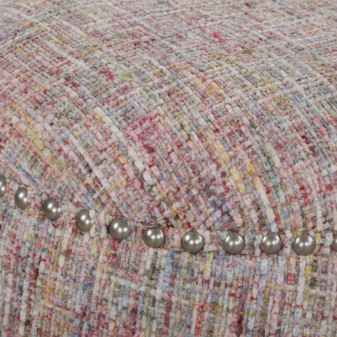 American Home Furniture Uttermost Gumdrop Confetti Chenille Ottoman