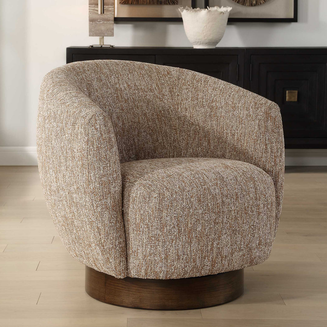American Home Furniture Uttermost Dunes Fabric Swivel Chair