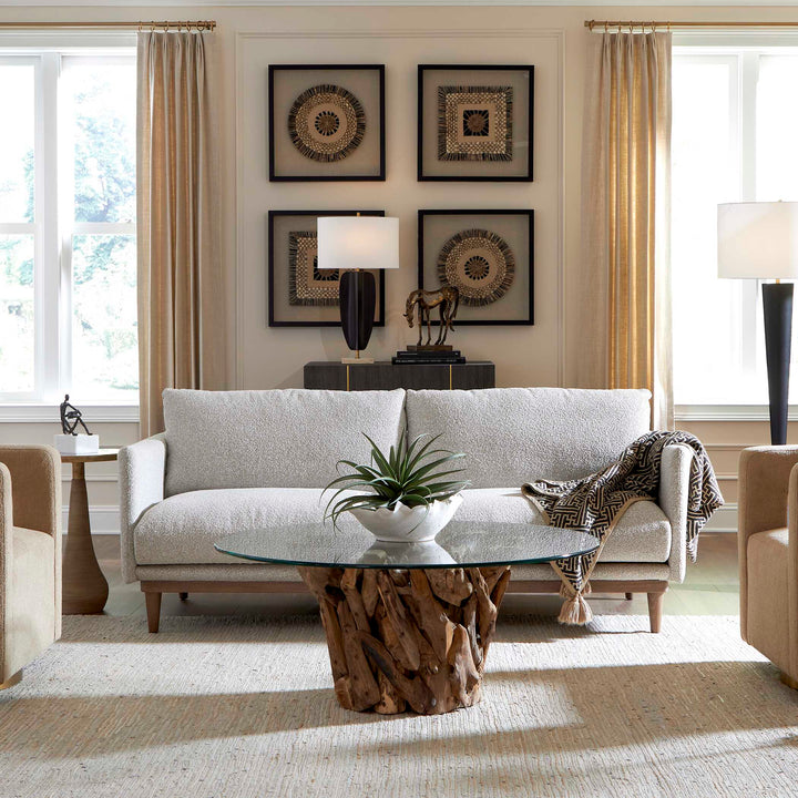 American Home Furniture Uttermost Freefall Gray Ceruse Sofa