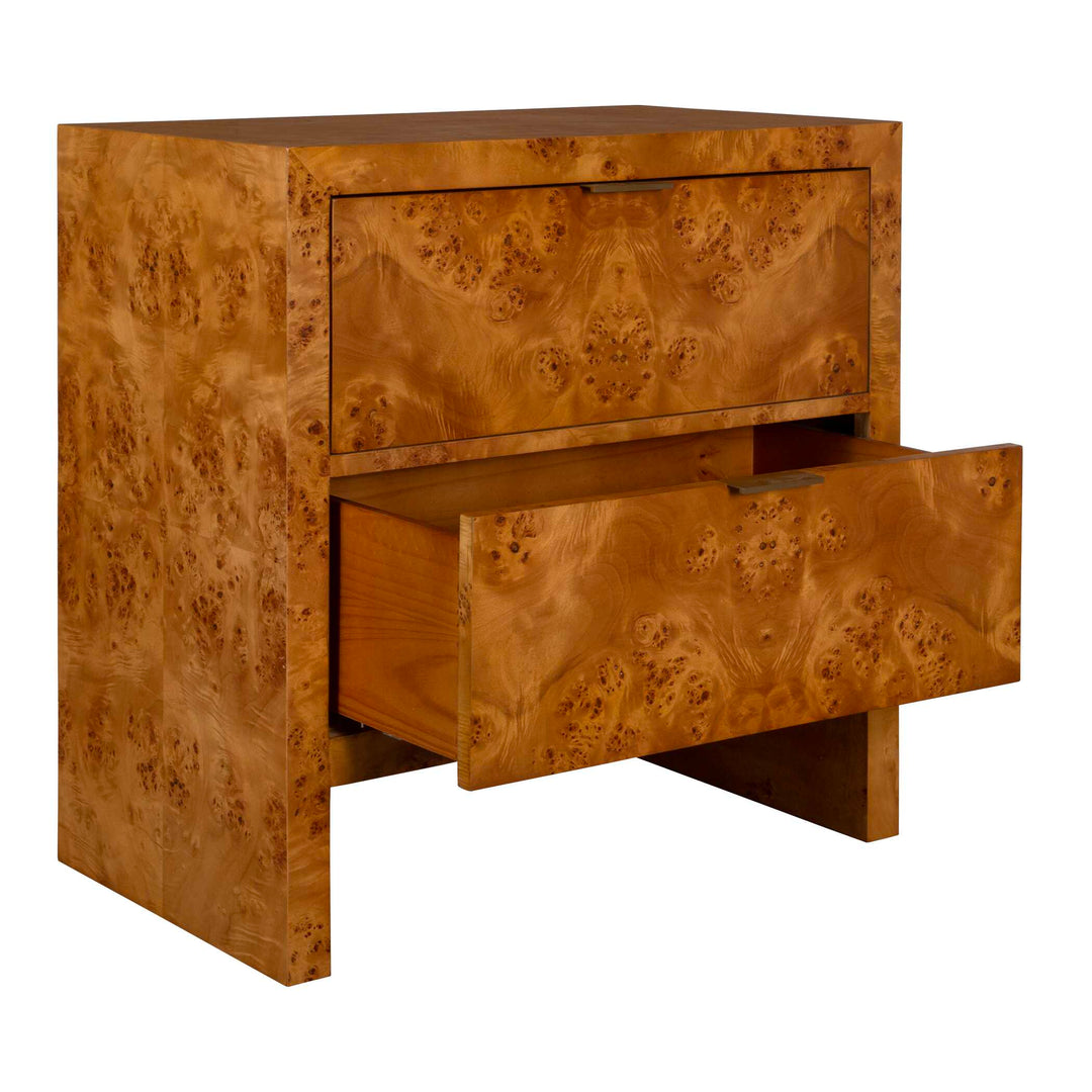 American Home Furniture Uttermost Indus 2 Drawer Burl Chest