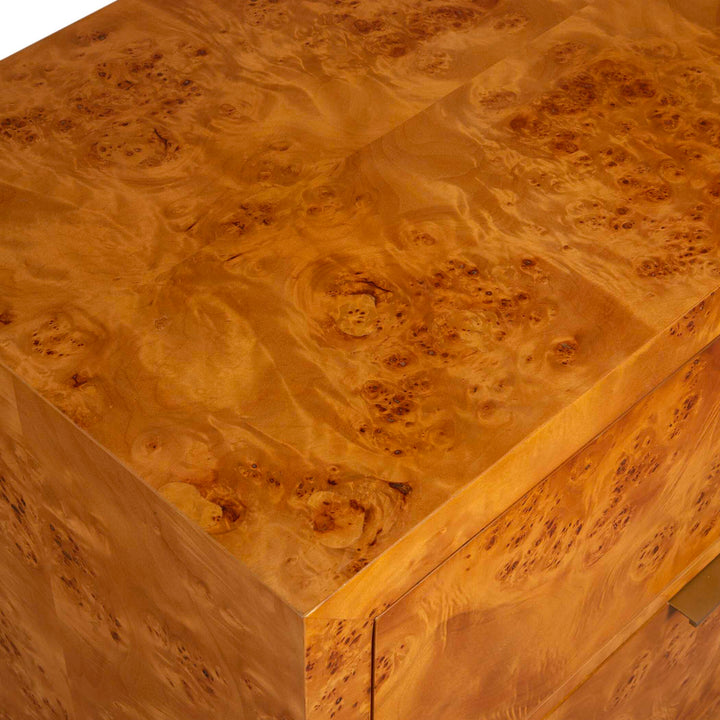 American Home Furniture Uttermost Indus 2 Drawer Burl Chest