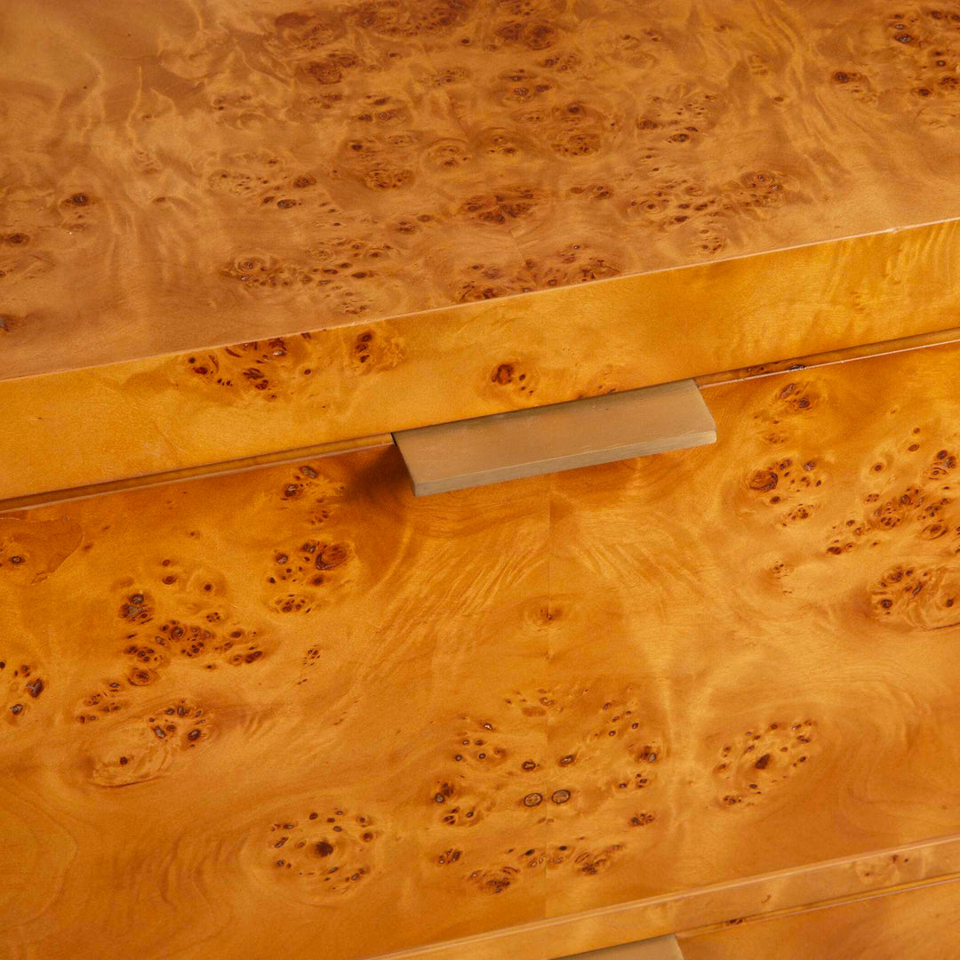 American Home Furniture Uttermost Indus 2 Drawer Burl Chest
