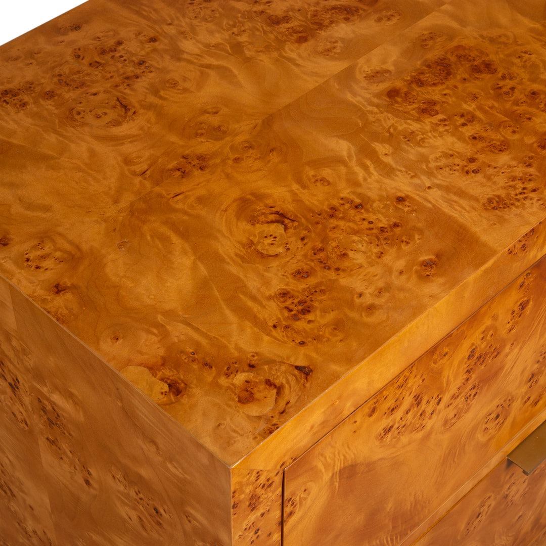 American Home Furniture Uttermost Indus 2 Drawer Burl Chest