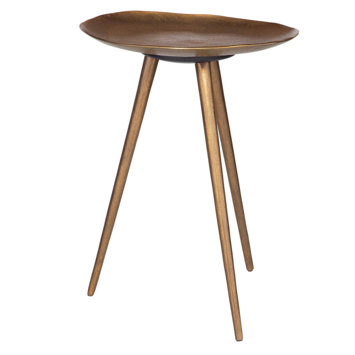 American Home Furniture Uttermost Lily Pad Antique Brass Accent Table