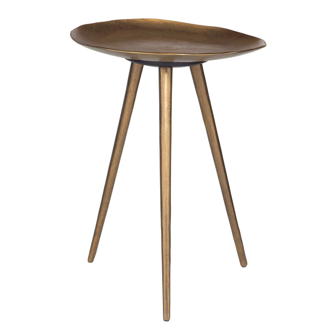 American Home Furniture Uttermost Lily Pad Antique Brass Accent Table