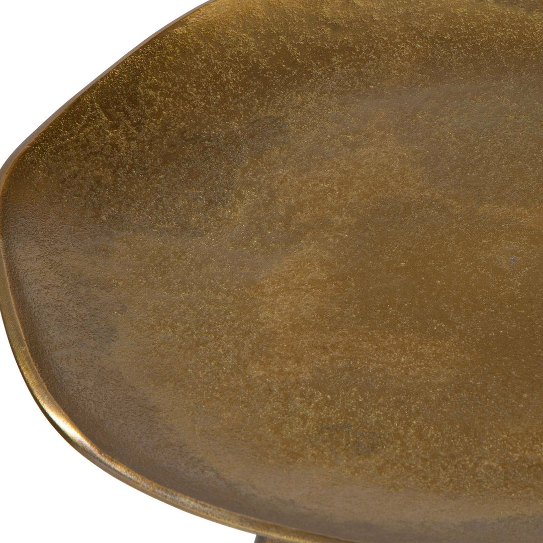 American Home Furniture Uttermost Lily Pad Antique Brass Accent Table