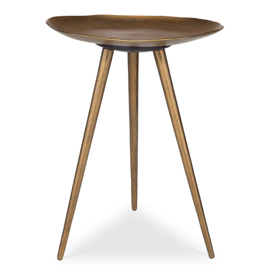 American Home Furniture Uttermost Lily Pad Antique Brass Accent Table
