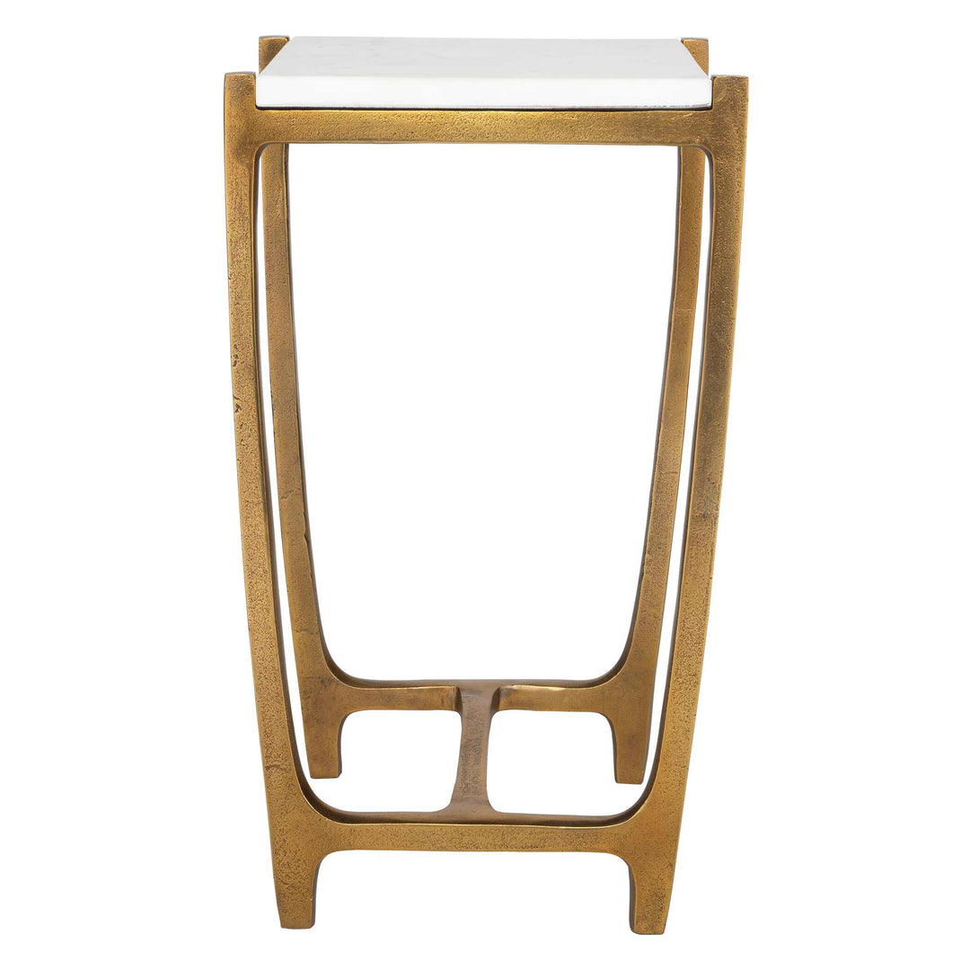 American Home Furniture Uttermost Affinity White Marble Accent Table