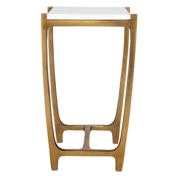 American Home Furniture Uttermost Affinity White Marble Accent Table