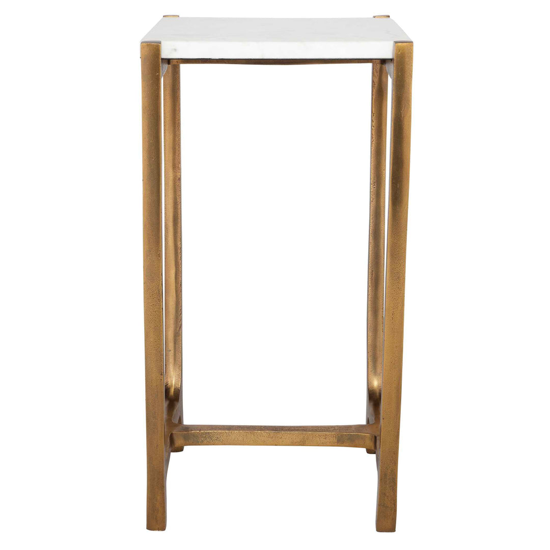 American Home Furniture Uttermost Affinity White Marble Accent Table