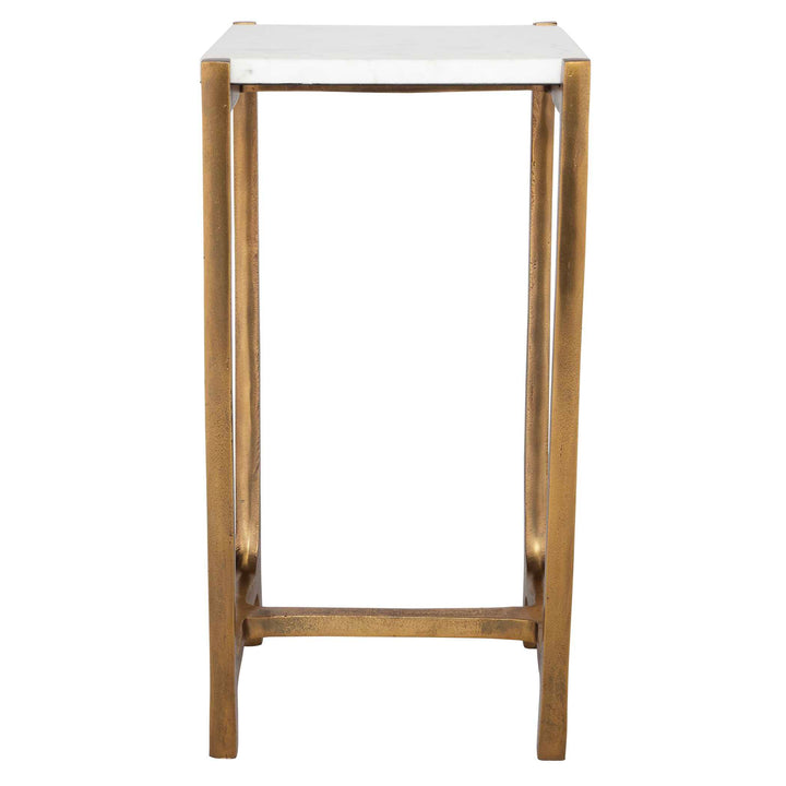American Home Furniture Uttermost Affinity White Marble Accent Table