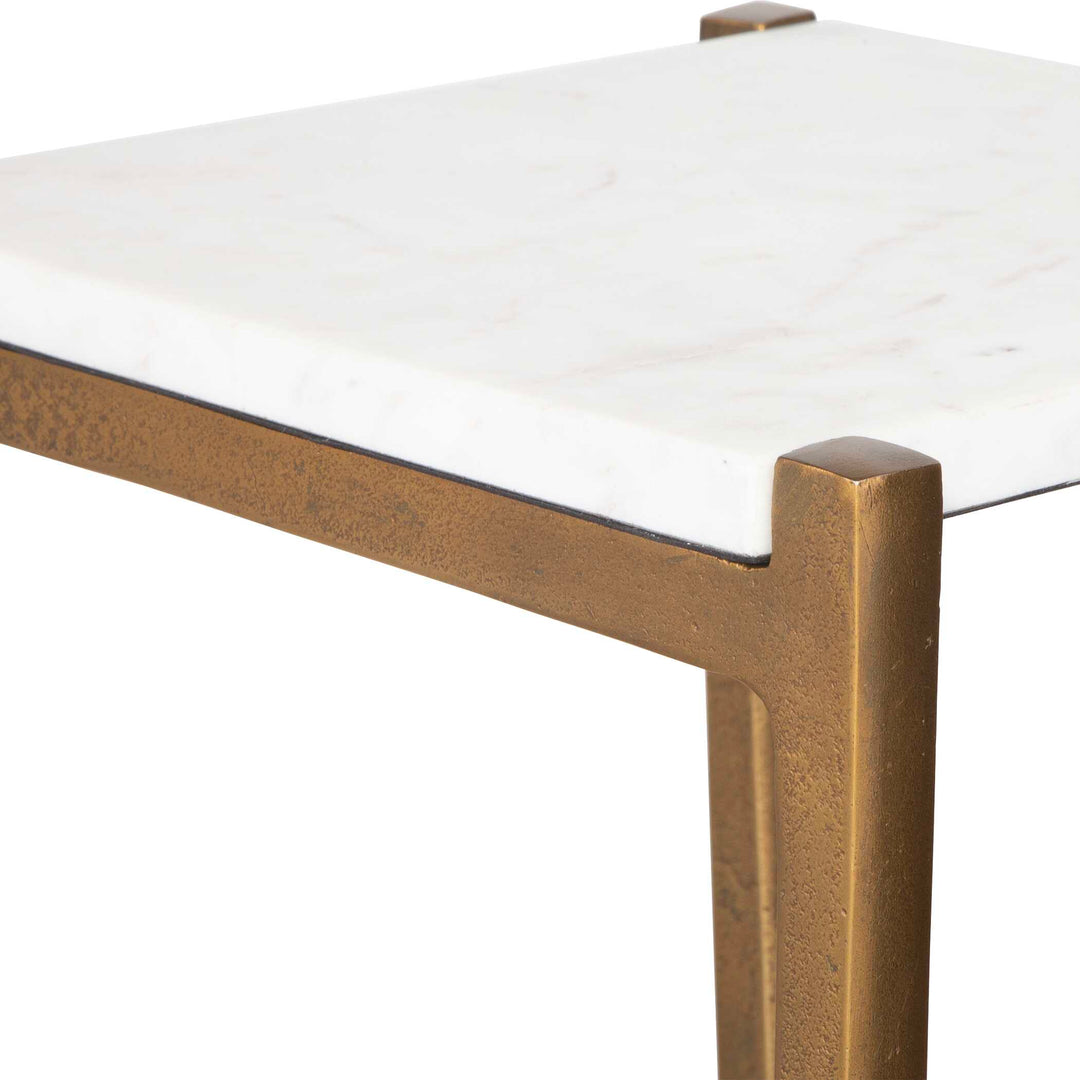 American Home Furniture Uttermost Affinity White Marble Accent Table