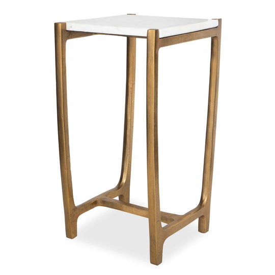 American Home Furniture Uttermost Affinity White Marble Accent Table