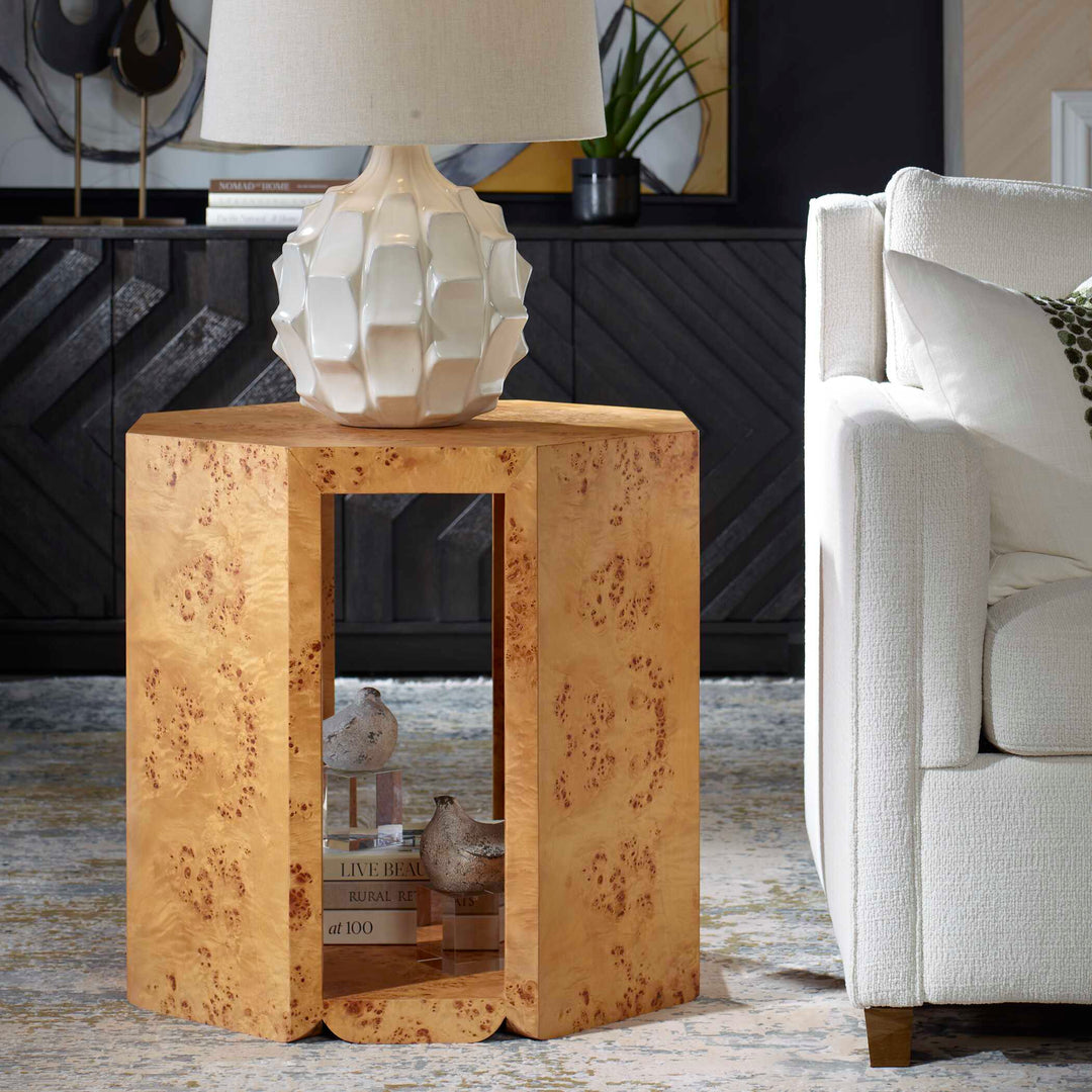 American Home Furniture Uttermost Indus Burl Side Table