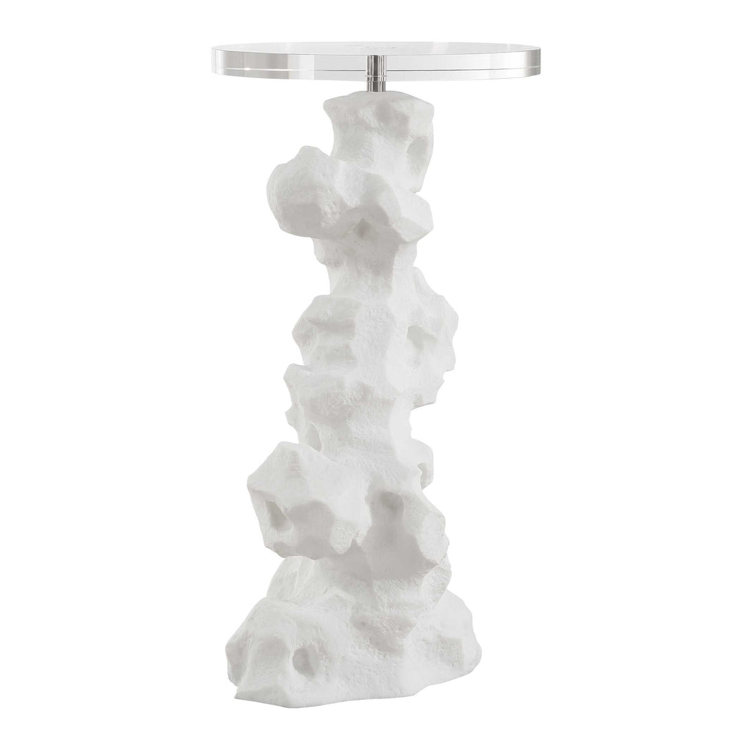 American Home Furniture Uttermost Remnant White Stone Drink Table