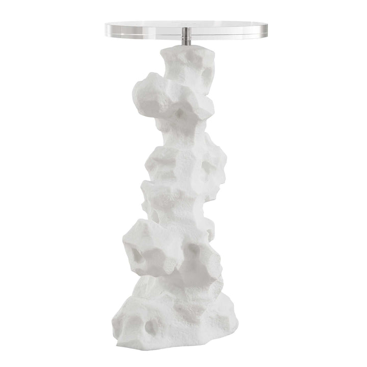American Home Furniture Uttermost Remnant White Stone Drink Table