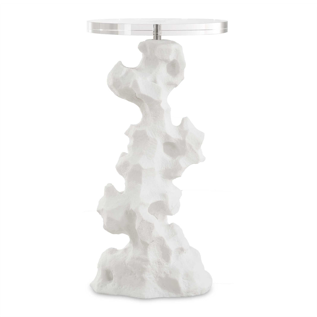American Home Furniture Uttermost Remnant White Stone Drink Table