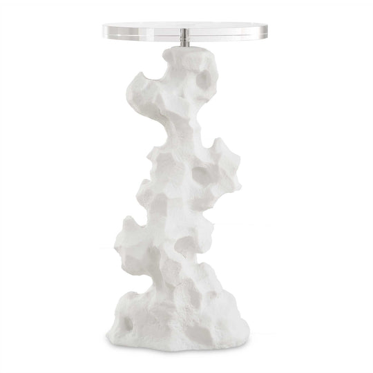 American Home Furniture Uttermost Remnant White Stone Drink Table