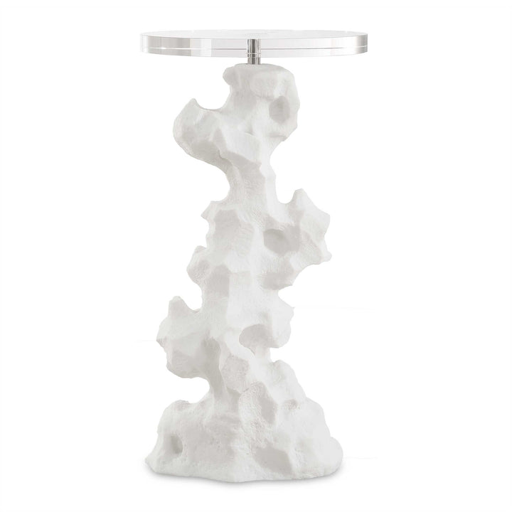 American Home Furniture Uttermost Remnant White Stone Drink Table