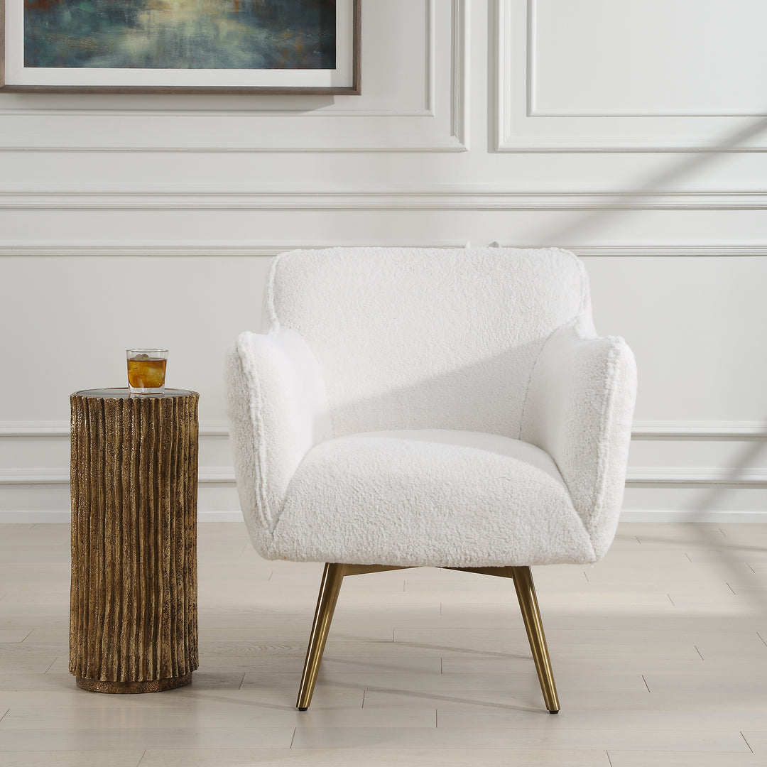 American Home Furniture | Uttermost - Oasis White Swivel Chair