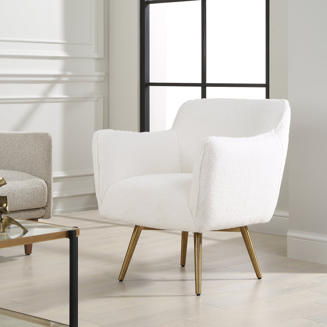 American Home Furniture | Uttermost - Oasis White Swivel Chair