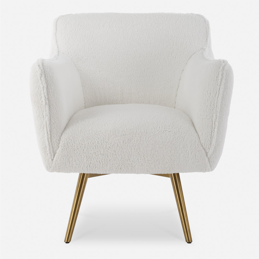 American Home Furniture | Uttermost - Oasis White Swivel Chair