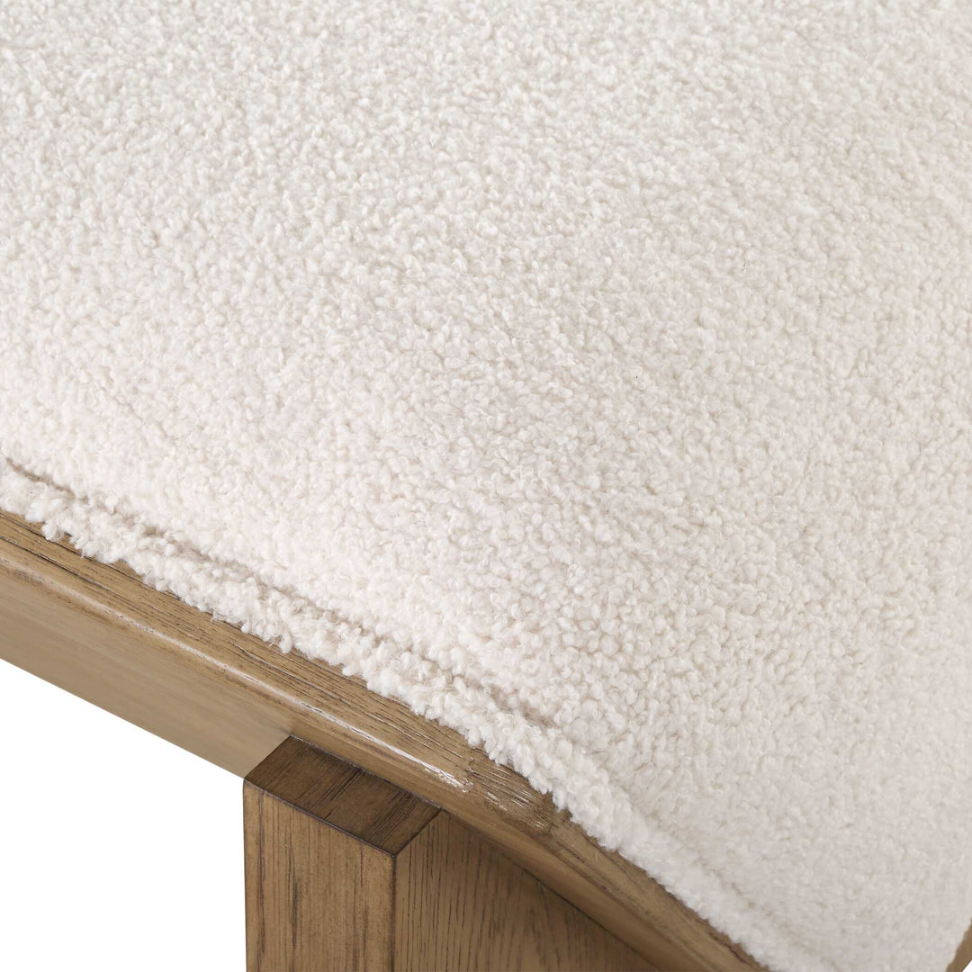American Home Furniture Uttermost Wedged Ivory Fabric Bench