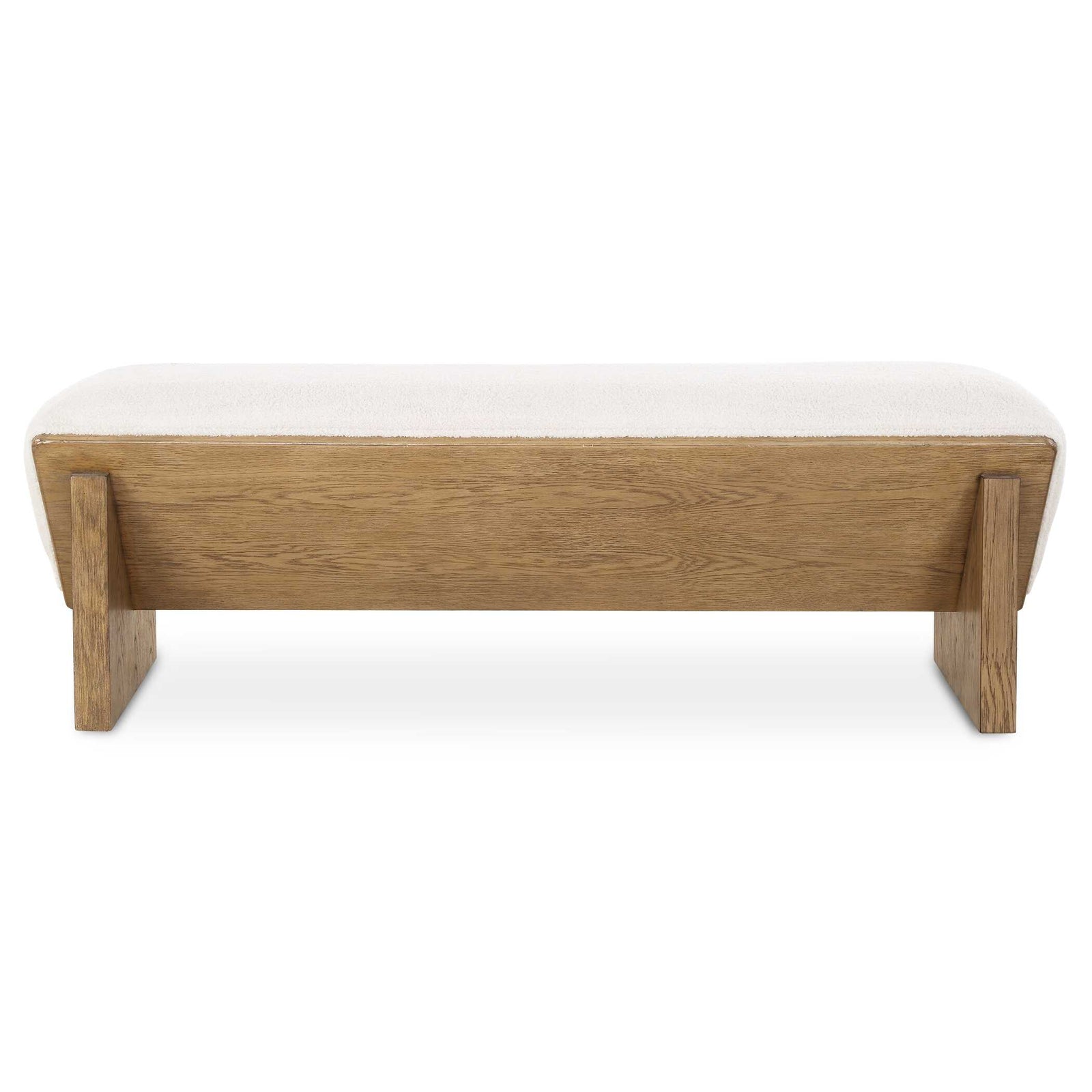 American Home Furniture Uttermost Wedged Ivory Fabric Bench
