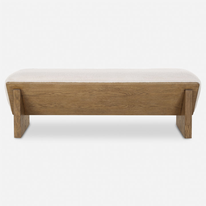 American Home Furniture | Uttermost - Wedged Ivory Fabric Bench