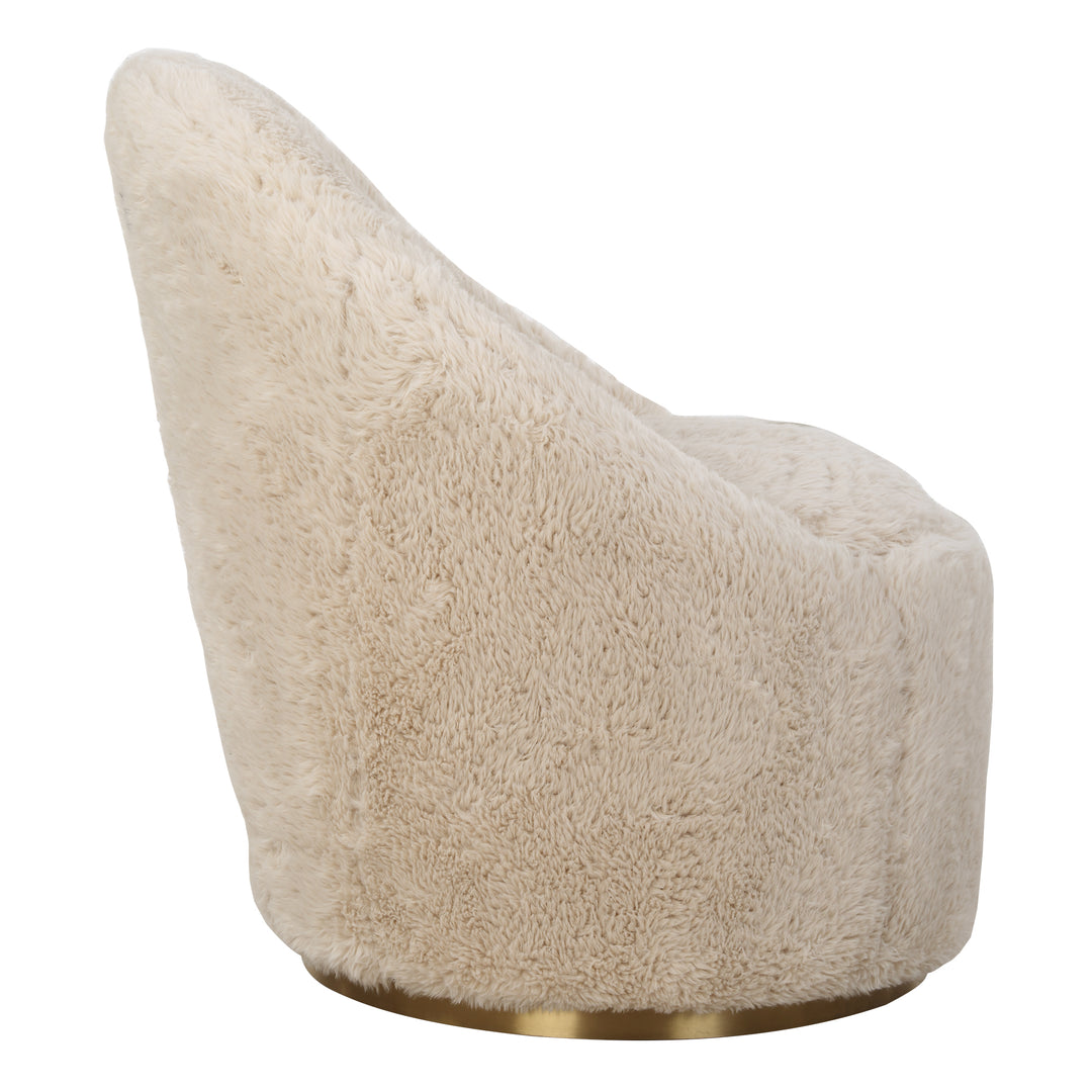 American Home Furniture | Uttermost - Crue Sheepskin Swivel Chair