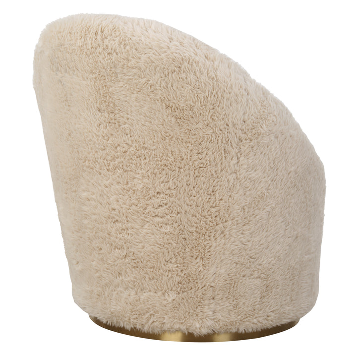 American Home Furniture | Uttermost - Crue Sheepskin Swivel Chair